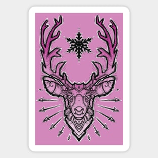 pink deer head Magnet